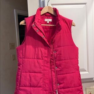 Talbots Hot Pink Quilted Vest